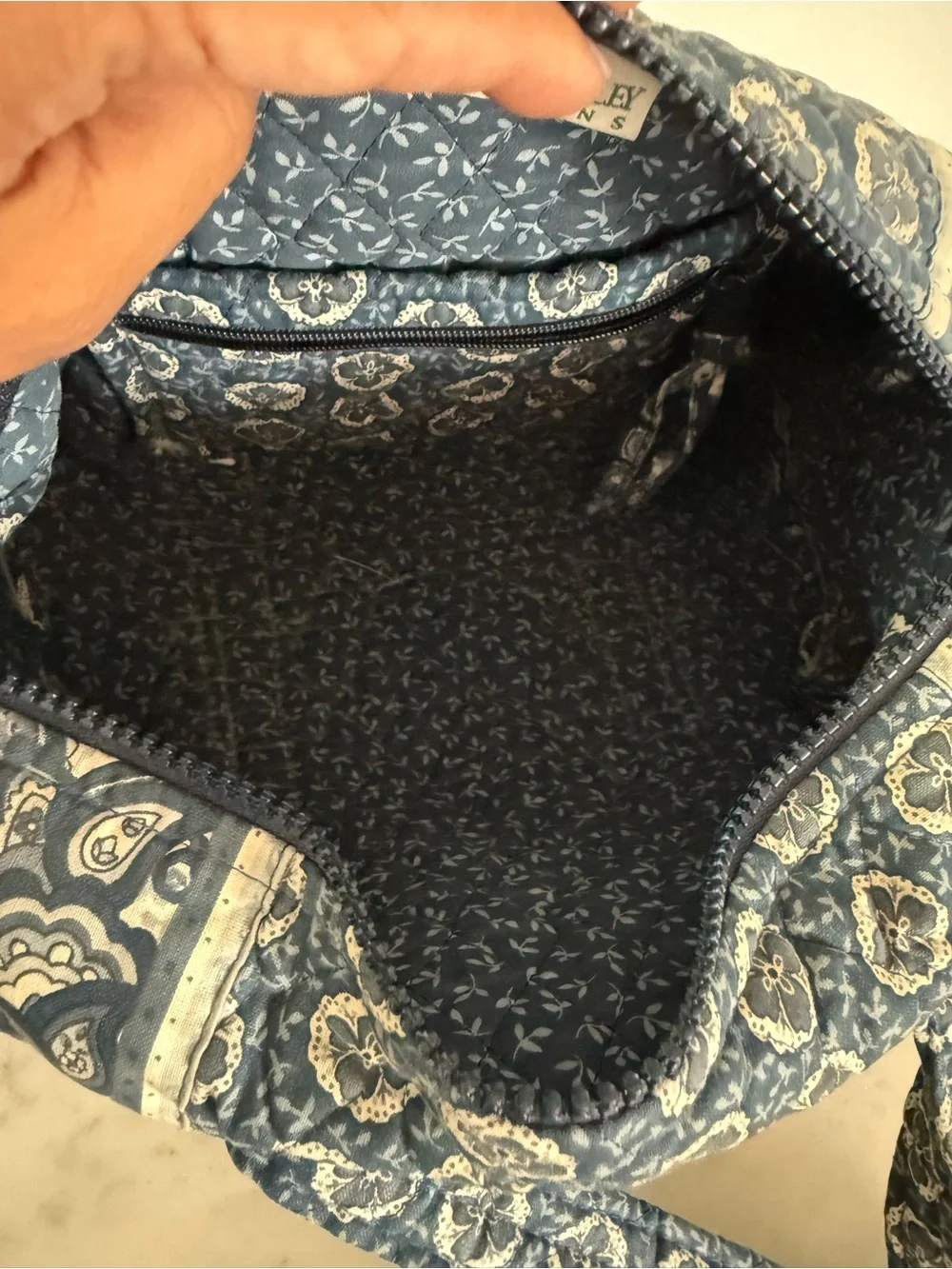 vintage Vera Bradley small Duffel Bag purse retired Indigo paisley pattern